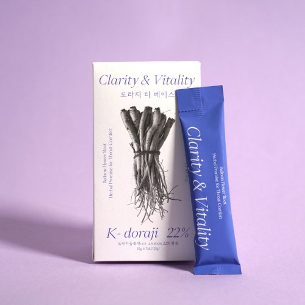 K-DORAJI Korean Doraji Chai Syrup 5 Sticks (Caffeine-Free) – Premium Bellflower Tea Base for Milk Tea, Desserts & Daily Wellness Drink | Clarity & Vitality _ Made in KOREA